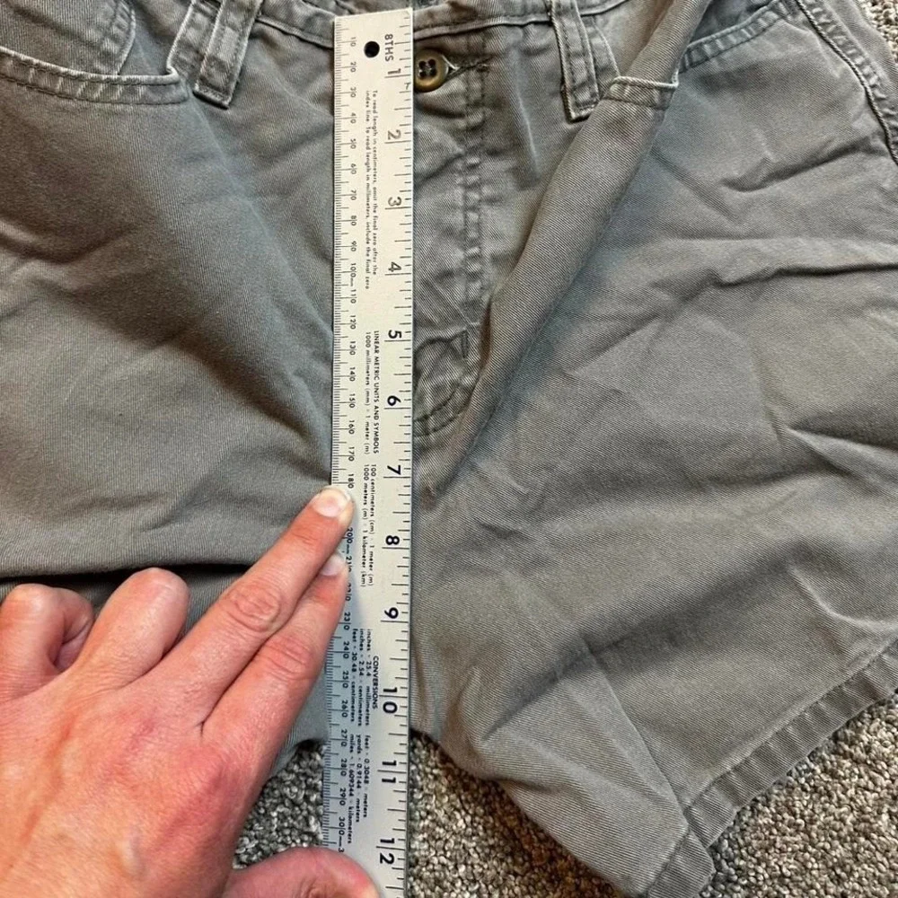 Vintage hydraulic Y2K ultra twill flat front gray green women's shorts size 9/10